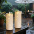 Pack 2 (4" 10" Sasigeiaa Waterproof Outdoor Candles with Timer & Remote - Battery Operated LED Candles, Realistic