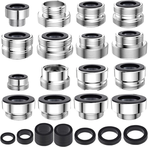 CNYMANY 16 pcs Faucet Adapter Kit, Male Female Sink Faucet Adapter Set for Connecting Garden Hose Water Filter via