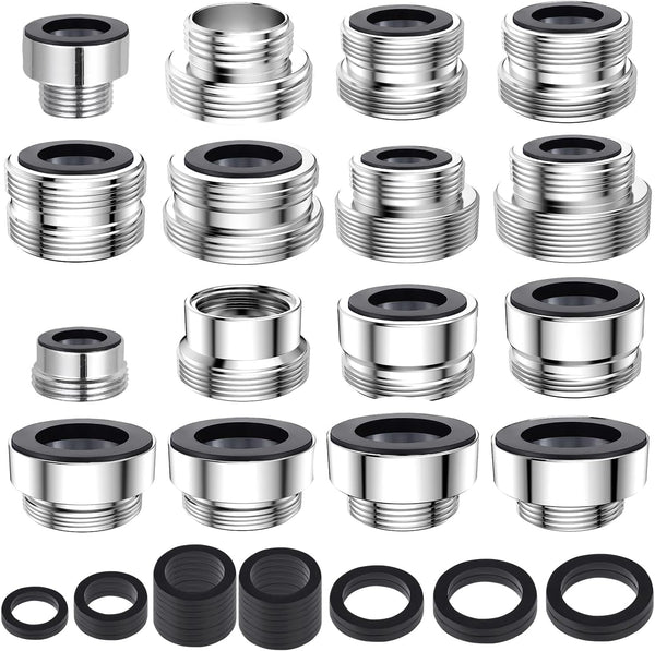 CNYMANY 16 pcs Faucet Adapter Kit, Male Female Sink Faucet Adapter Set for Connecting Garden Hose Water Filter via