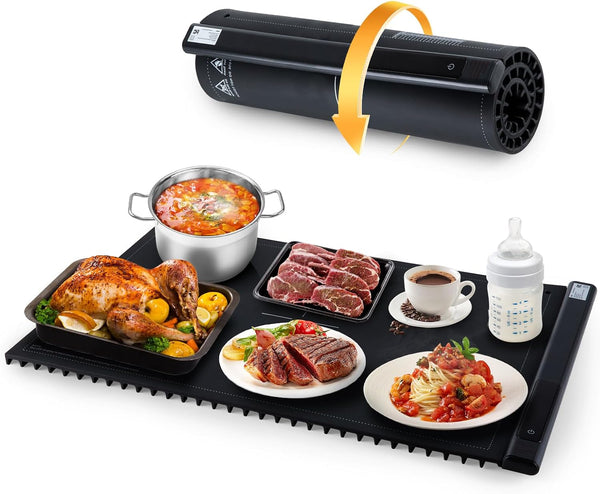 Food Warming Mat for food, Electric Warming Tray with 17 Temp Setting,