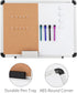 VUSIGN White Board and Cork Board Combination, 17" x 23" Dry Erase Board and Corkboard Combo for Home or Office