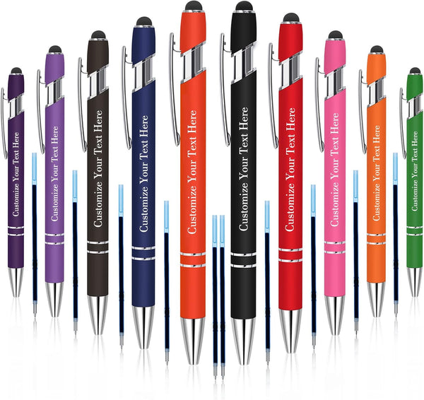 Personalized Pens with Stylus Tip, 1.0 mm Black Ink Metal Pen for Touch Screens, 2 in 1 Stylus Snarky Office Pens