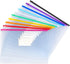 Tamaki 10 Pack Plastic Envelope Poly Zip Envelopes, A4 Size, Letter Size, for School Office Supplies, 10 Color (13x9.5)