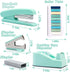 Green Office Supplies,UPIHO Teal Desk Accessories,Stapler and Tape Dispenser Set for Women with Stapler,Tape Dispenser,Staple Remover, Staples, Clips, Scissor and Tabs for Students, Office Clerks by UPIHO