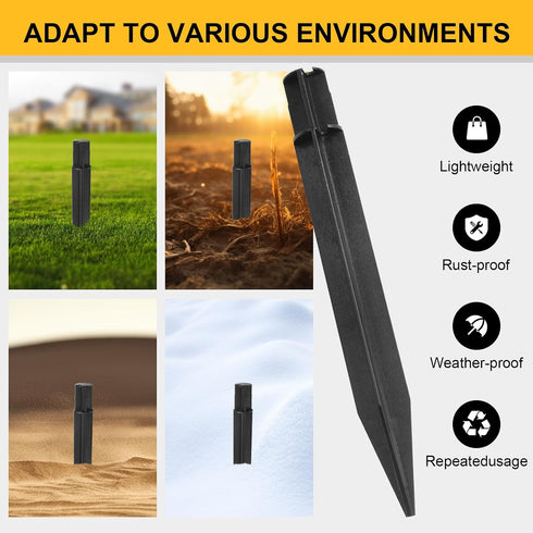 6 8.18 Inch 0.83 Inches) Litoexpe Pcs Reinforced Ground Spikes, ABS Plastic Solar Lights Stakes Replacement Stakes