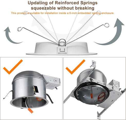 7117 6 Inch 16W 5500K E26, 2Pack Motion Sensor LED Recessed Lights, Downlight Daylight, Motion Activated Security