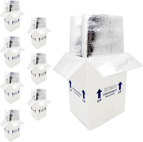 ZINPAKIN 7x6x10 Insulated Shipping Boxes for for Frozen Food, 8 Pack Perishable Shipping