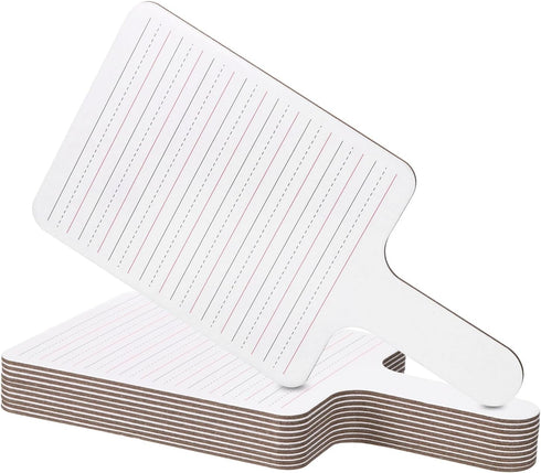 PATIKIL 11x6in Thickened Dry Erase Paddles, 10Pcs Handheld Double Side Square Answer Paddle for Teaching