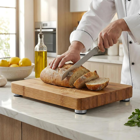 Oqqlin 4 1.16 0.39 Inch Pcs Cutting Board Feet, x Stainless Steel Boards Legs wth Non Slip Pads Cutting Board Feet