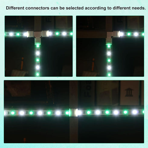 35 Pieces 5 Pin LED Strip Connector, Solderless L Shape & T Shape LED Light Adapter for 5050 3528