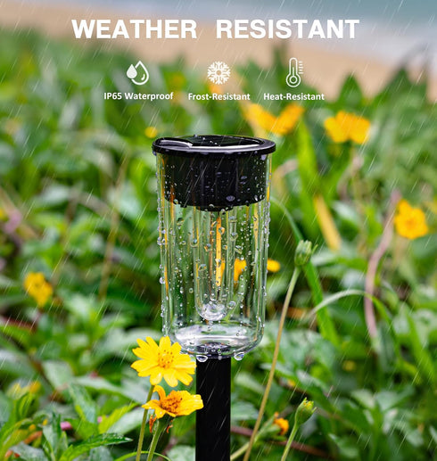 8 Pack Solar Pathway Lights, Waterproof Solar Garden Stake Lights for Outside Yard Landscape Decor