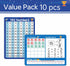 Dinggaogao 10 Packs Double Sided Number Line Whiteboards 9” x 12”, Writable 130 Numbers Chart for Students