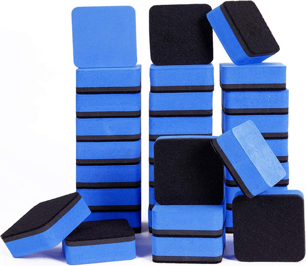 Dry Erase Erasers, 36 Pack Magnetic Whiteboard Eraser for Classroom Office and Home (Blue)