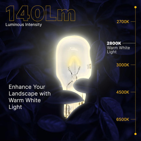Landscape Low Voltage - 12 Volt 11W T5 Wedge Bulbs: Compatible with Malibu Lights, Garden, Deck Light Bulbs, 10 Pack