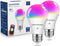 Smart Light Bulbs 60W Equivalent, 800LM 9W WiFi Bulb, A19 E26 Color Changing, 2.4GHz WiFi, 2PCS