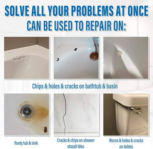3.7oz Fiberglass Tub Repair Kit (Color Match) for Shower, Sink, Bathtub, Quick Fix for Cracks, Chips, Almond