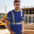 Class 3 Hi Vis Shirts for Men, Short Sleeve Reflective Safety Shirts for Women, Durable UCR-Blue XXL