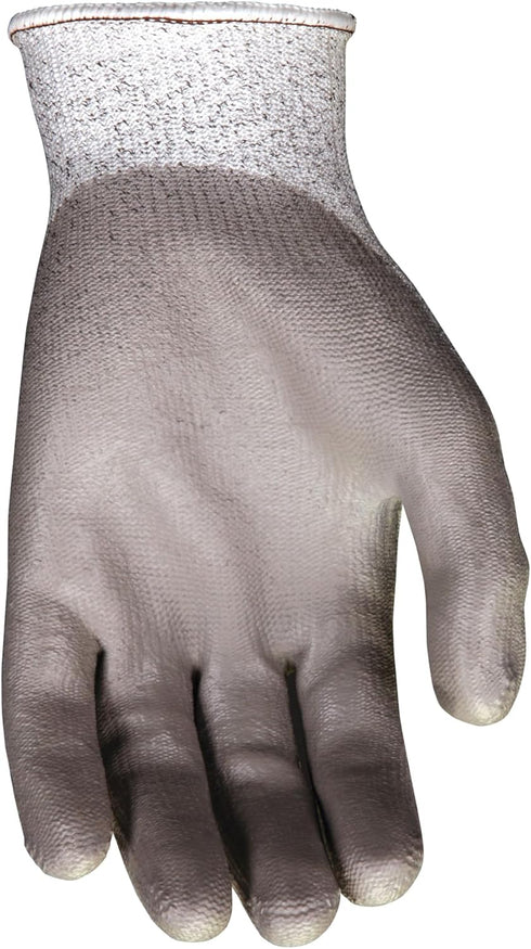 MCR Safety Gloves 9672L Dyneema 13-Gauge Polyurethane Shell Gloves with Palm and Finger Coating, Large, 1-Pair