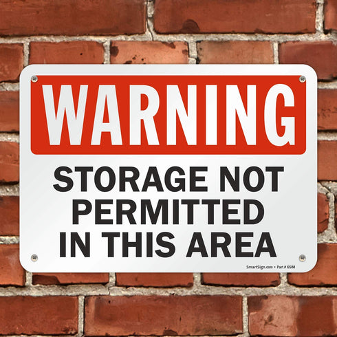 SmartSign "Warning - Storage Not Permitted In This Area" Sign | 7" x 10" Plastic