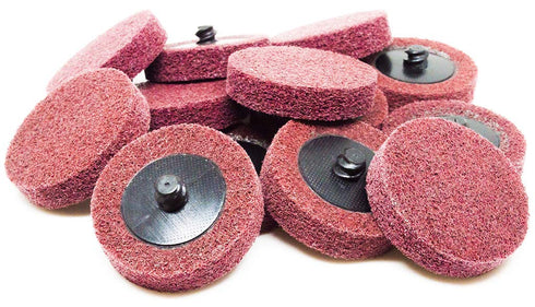 Benchmark Abrasives 2" Quick Change A/O Non-Woven Surface Preparation Wheels, 10 Pack (Maroon - Fine)