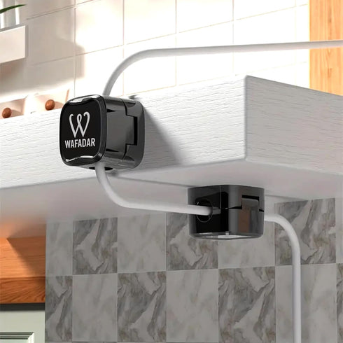 W WAFADAR 6 Pcs Magnetic Cable Clips, Office Desk Accessories, Cord Organizer Holder, Cable Management Holder, Phone