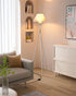 E26 Bulb Tripod Floor Lamp, White Standing Lamps with Included, Mid Century Modern Tall Lamps for Living Room Bedroom