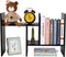 PAG Adjustable Desktop Shelf Wood Small Bookshelf Desk Supplies Organizers and Accessories Storage Display Rack, Black