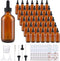 42 Pack 4oz Amber Glass Bottles with Glass Eye Droppers for Essential Oils, Perfumes, Lab Chemicals, Extras Included