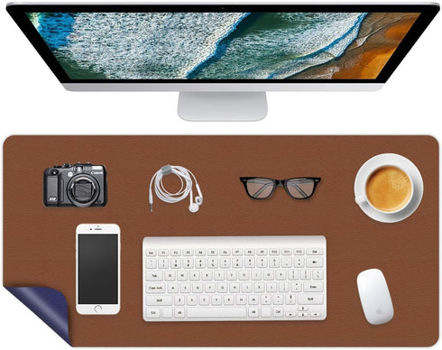Writing Desk Pad Laptop Mat, PU Leather Desk Blotter Pad, Waterproof Durable Dual-Sided Writing Mat 16 X 24 Inch