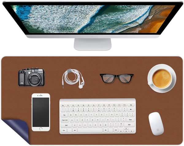 Writing Desk Pad Laptop Mat, PU Leather Desk Blotter Pad, Waterproof Durable Dual-Sided Writing Mat 16 X 24 Inch