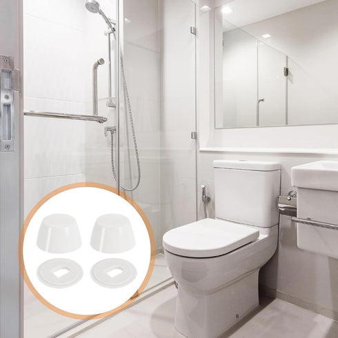 4Pcs 20mm/0.79" uxcell Toilet Bolt Caps, Plastic Push-On Toilet Seat Floor Bolts Caps, Universal Floor Bolts Caps