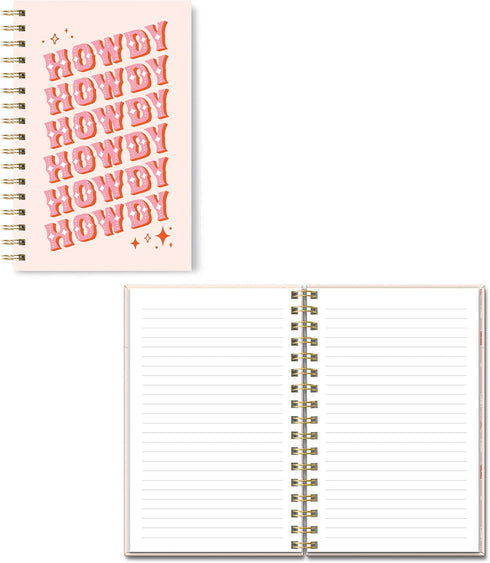 Studio Oh! Medium Spiral Notebook 5.75" x 8.75", Back to School Supplies & College Essentials, Aesthetic Notebook for School, 160 Page Lined Paper, 100 GSM Paper Wt., Lay Flat Binding, Howdy Partner