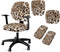 Cugasmaru Brown Leopard Office Chair Covers 4-Pc Set with Office Chair Arm Pads