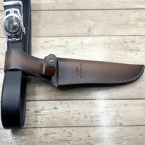 Fixed Blade Knife Sheath for up to 8 Inch Blade, Leather Knife Holder for Hunting Knife