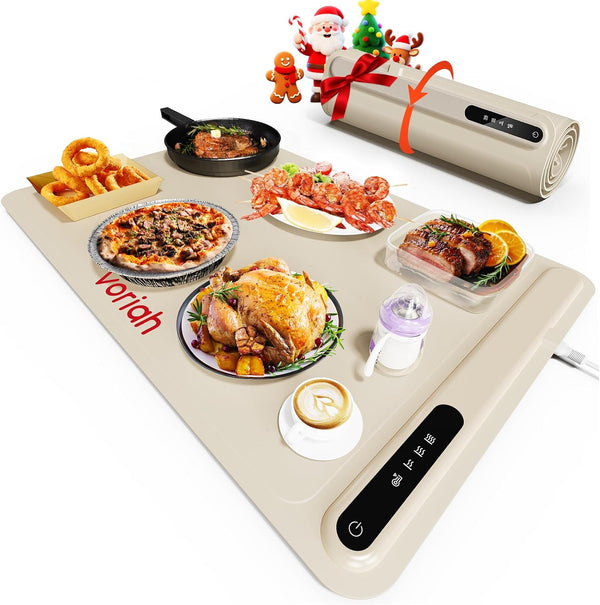 Warming Mat for Food, Voriah Electric Warming Tray with 3 Temp Settings