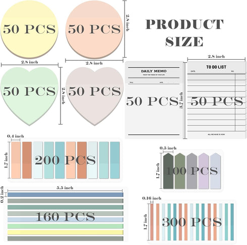 BAYTORY 1060 Sheets Transparent Sticky Tabs, Clear Sticky Notes Markers for Book Annotation and School