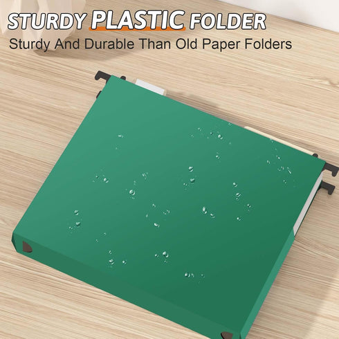 Plastic Hanging File Folders, Expandable Extra Capacity Hanging File Folder, 12 Pack Heavy Duty Folders (Colorful)