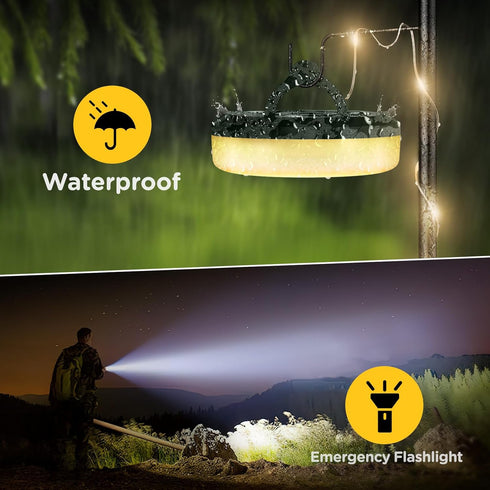 4 1 32.8FT 8 OGERY Camping String Lights, in Quick Storage Rechargeable Tent Lights String with Lighting Modes, Hanging
