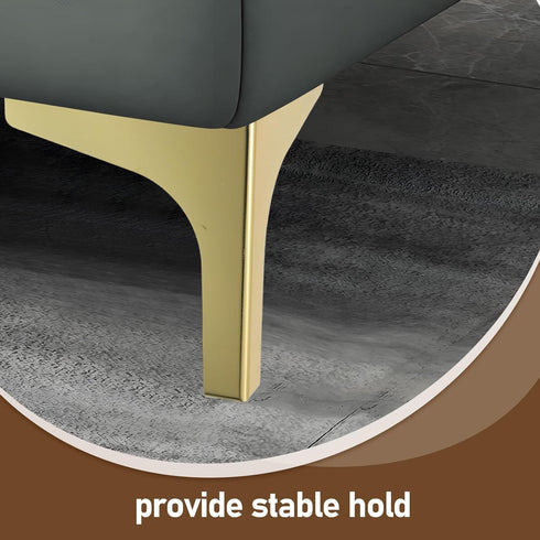 2pcs Set 13cm Operitacx Metal Furniture Legs Triangle Stable Sofa and Cabinet Feet Replacement Titanium Color