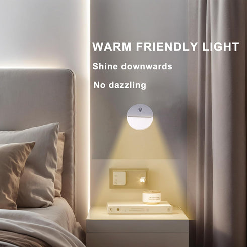 Generic 2 Pack Closet, 90LM LED Motion Sensor Rechargeable Night Light, - USB Charging Warm White LED Lamp for Bedroom