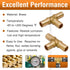 1/2 Inch PEX Tee Fitting, Brass Coupling for Water Pipes, 12 Pcs Quick Press Barb into Crimp Ring