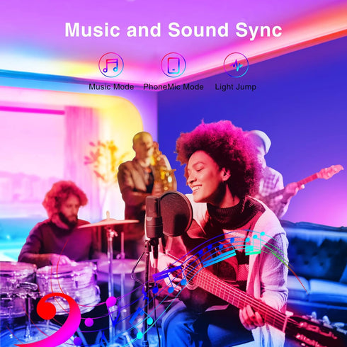 100ft, TJOY LED Lights for Bedroom RGB Color Changing Led Strip Lighting with Remote and Smart APP Control, Music Sync