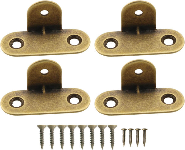 HJ Garden 4pcs Metal Corner Brackets Furniture Protector Decorative Right Angle Guards, Bronze
