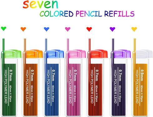 Zhehao 210 Pcs Colorful Refill 0.9 mm Mechanical Pencil Refills - Back to School Gifts for Students