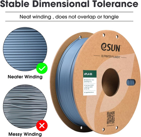 eSUN Fast Printing Speedy PLA Filament, 1.75mm, 1KG Spool (2.2 LBS) for High Speed 3D Printers, Light Grey