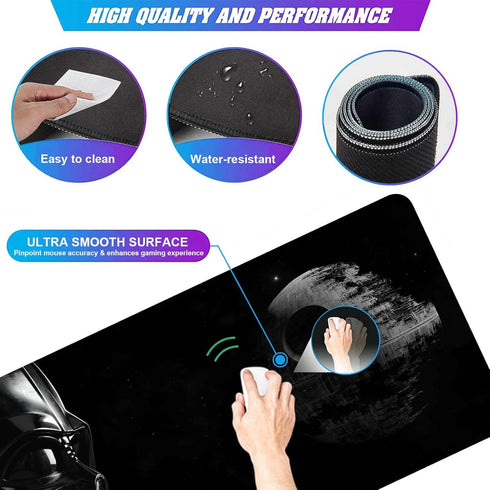 Large XXL Mouse Pad with Stitched Edges & Non-Slip Rubber Base (15.7X31.5 inch)