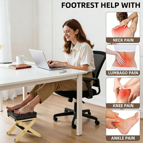 Generic Foot Rest Under Desk, Small Wooden Footstool, Double Layer Ergonomic Foot Stool, Footrest for Under Desk at