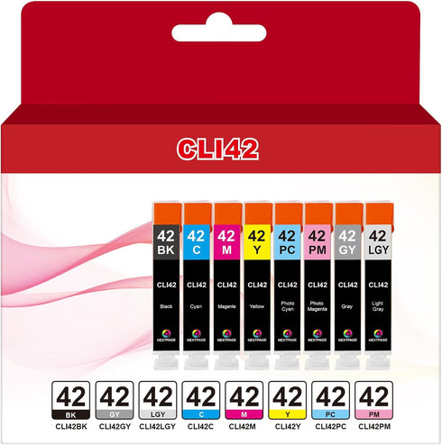 NEXTPAGE Compatible Ink Cartridges Replacement for Canon CLI42, 8 Pack for PIXMA PRO-100 Printer