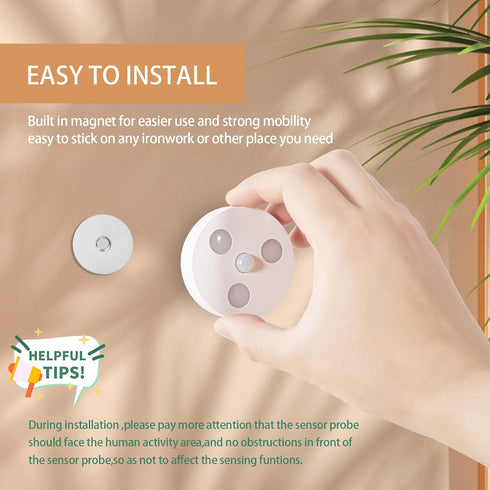 3 Counter Bedroom,Closet(4 Pack) USB Rechargeable Motion Sensor Night Lights,Cabinet Lights, Color