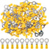 Hilitchi 100Pcs Insulated Ring Electrical Wire Crimp Connectors, 12-10AWG, Yellow - M8